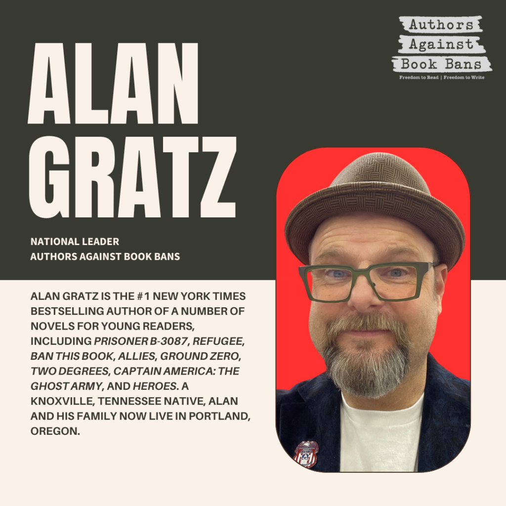 Alan Gratz is the #1 New York Times bestselling author of a number of novels for young readers, including Prisoner B-3087, Refugee, Ban This Book, Allies, Ground Zero, Two Degrees, Captain America: The Ghost Army, and Heroes. A Knoxville, Tennessee native, Alan and his family now live in Portland, Oregon. Visit him online at www.alangratz.com.